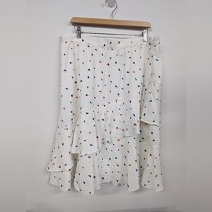 Modcloth White Floral Skirt Size Xl